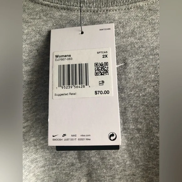 NEW Nike Women’s Grey Pullover Drop Shoulder Sweater 2X - Picture 7 of 11